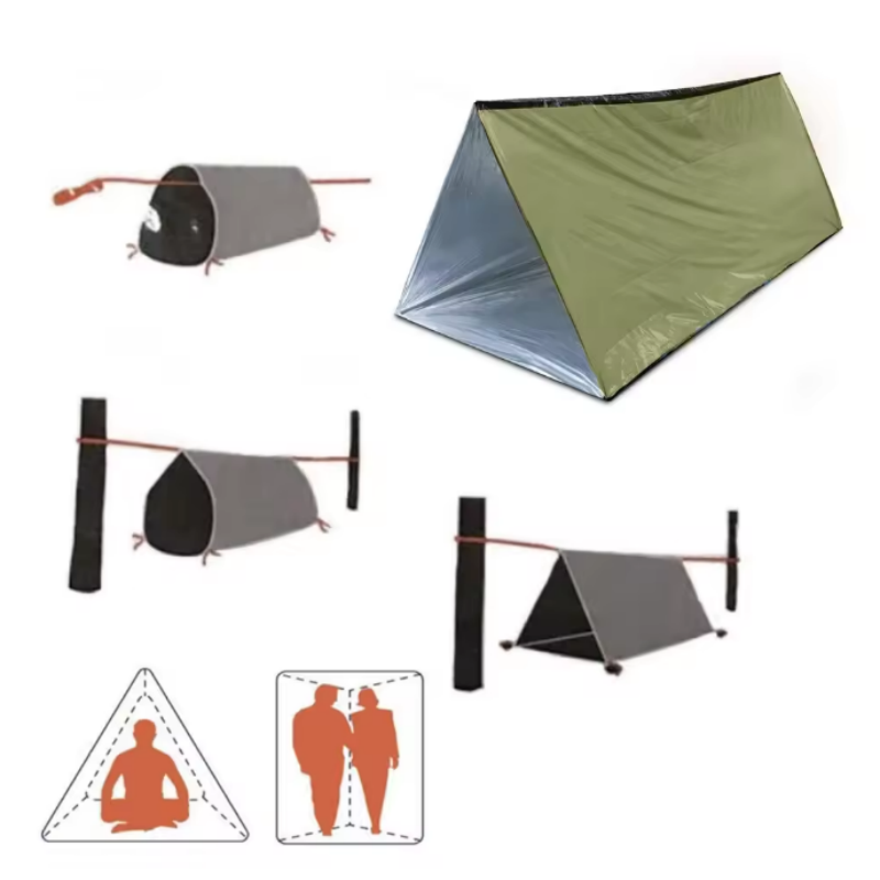 Emergency Mylar Tent - 방수 재사용 가능 2인용 마일라 비상