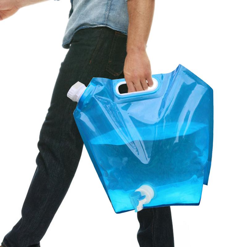 Water Bag Collapsible - 수도꼭지가 있는 캠핑 물 가방, 접이식
