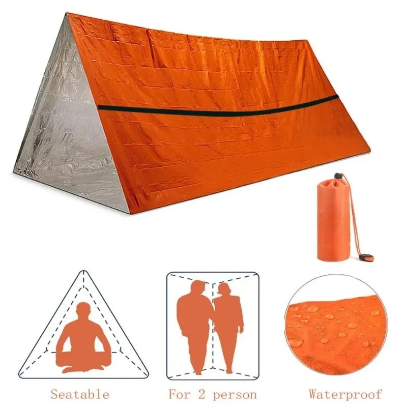 Emergency Mylar Tent - 2인용 비상 대피소 생존 텐트 키트